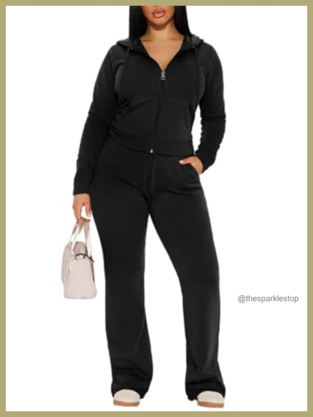 Women 2 Piece Tracksuit Set Long Sleeve Zip-Up Hoodie Jogger Sweatsuit with